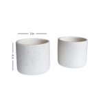 White medium round Ceramic planter